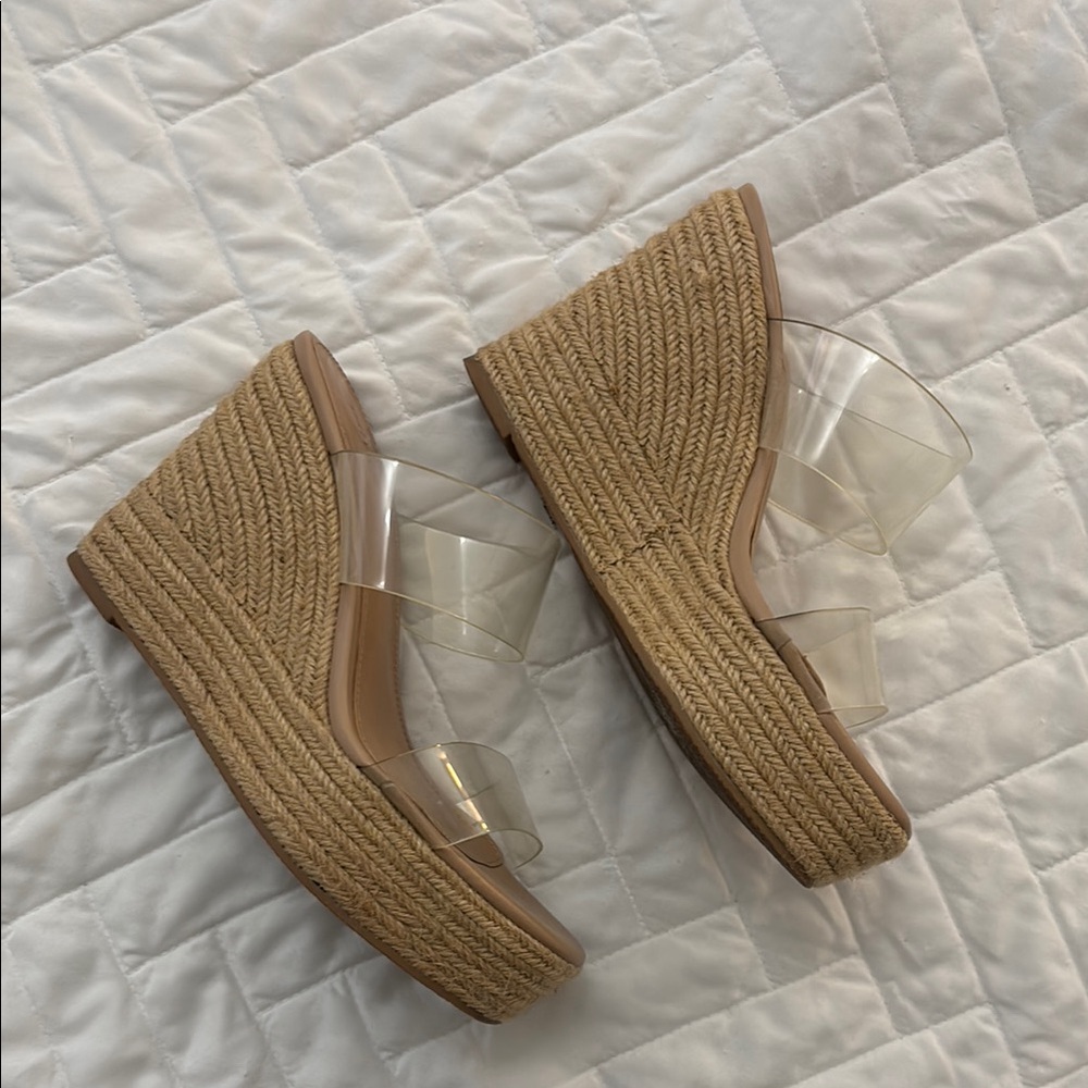 Transparent Strap Wedge Sandals